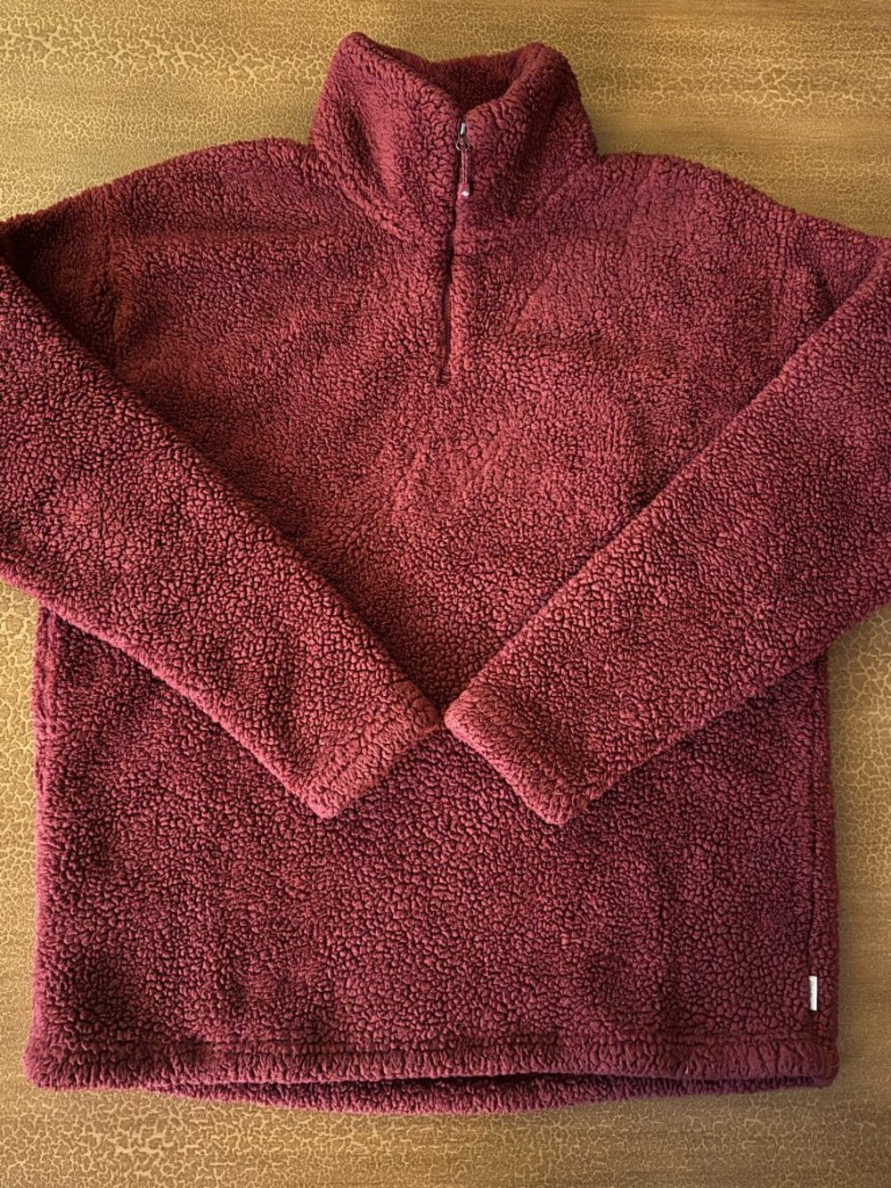 Eddie Bauer Red Fleece Fuzzy Pullover - 1/4 Zip Size Large